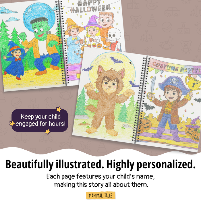 Interior preview 7 from My Super Spooky Coloring Book, a personalized children’s book