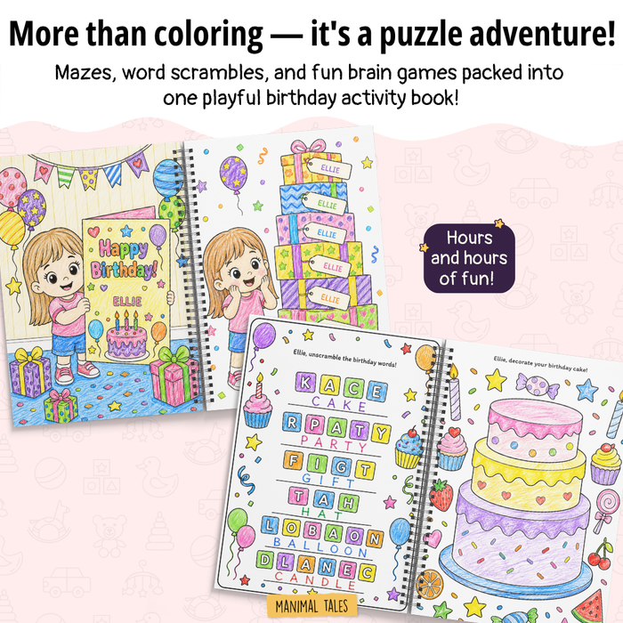 Interior preview 8 from My Birthday Coloring & Activity Book, a personalized children’s book