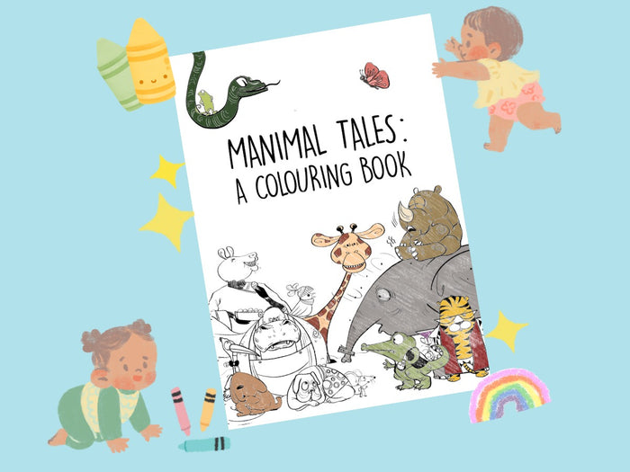 Cover of My Manimals Coloring Book, a personalized children’s book