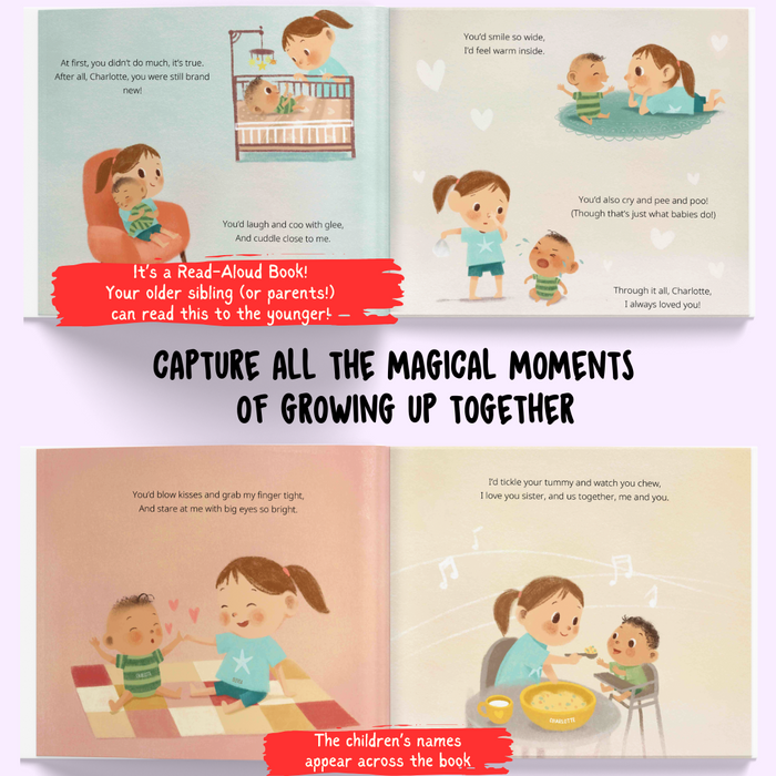 Interior preview 4 from My Younger Sibling and Me, a personalized children’s book