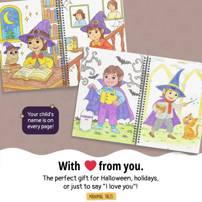Interior preview 4 from My Super Spooky Coloring Book, a personalized children’s book