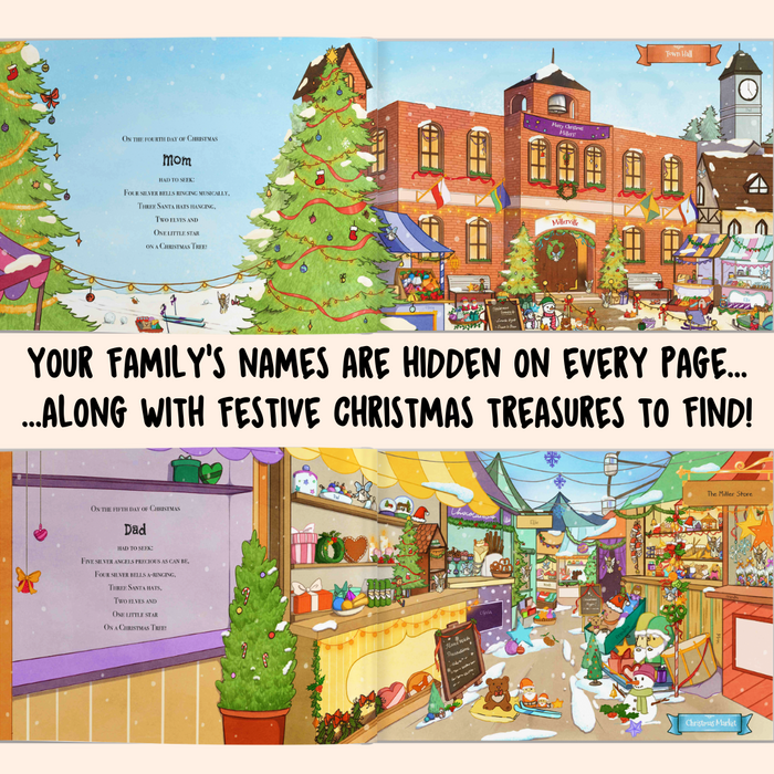 Interior preview 5 from 12 Days of Christmas Seek and Find Family Book, a personalized children’s book