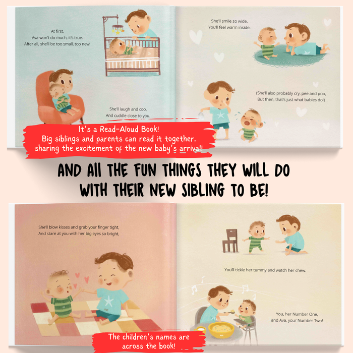 Interior preview 4 from Me and my Sibling-to-be, a personalized children’s book
