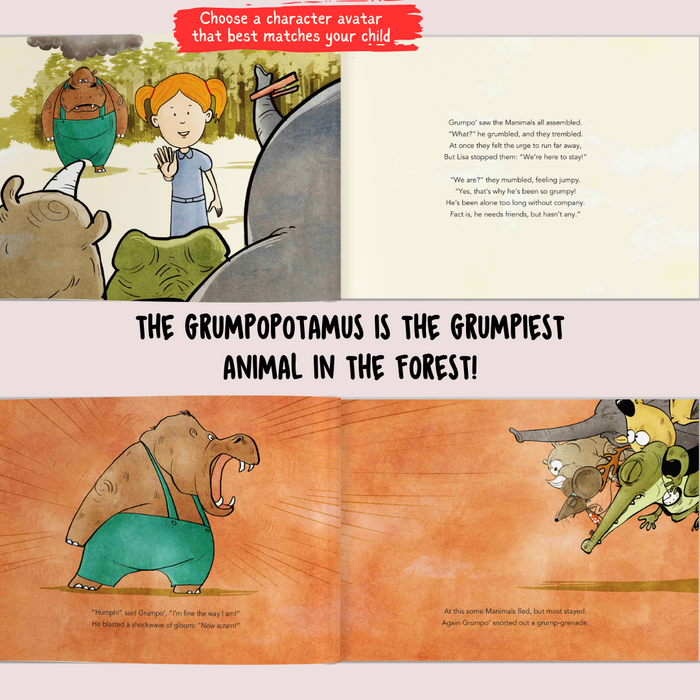 Interior preview 4 from You and the Grumpopotamus, a personalized children’s book