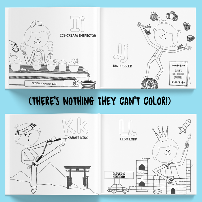 Interior preview 6 from ABC - What Will I Be? (The Coloring Book!), a personalized children’s book