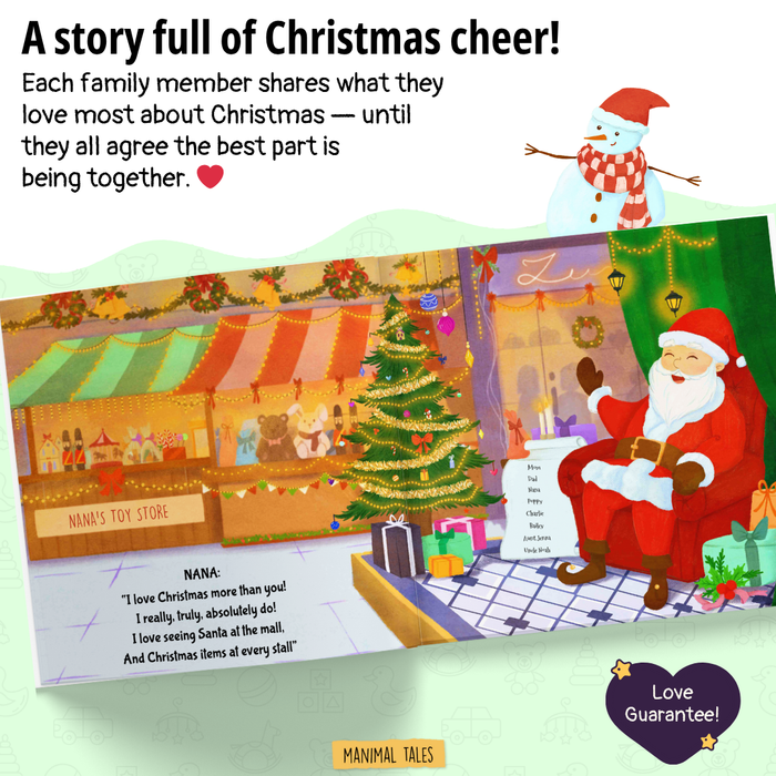 Interior preview 4 from We Love Christmas the MOST!, a personalized children’s book
