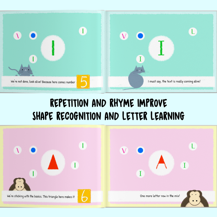 Interior preview 6 from Letters, Numbers & Me, a personalized children’s book