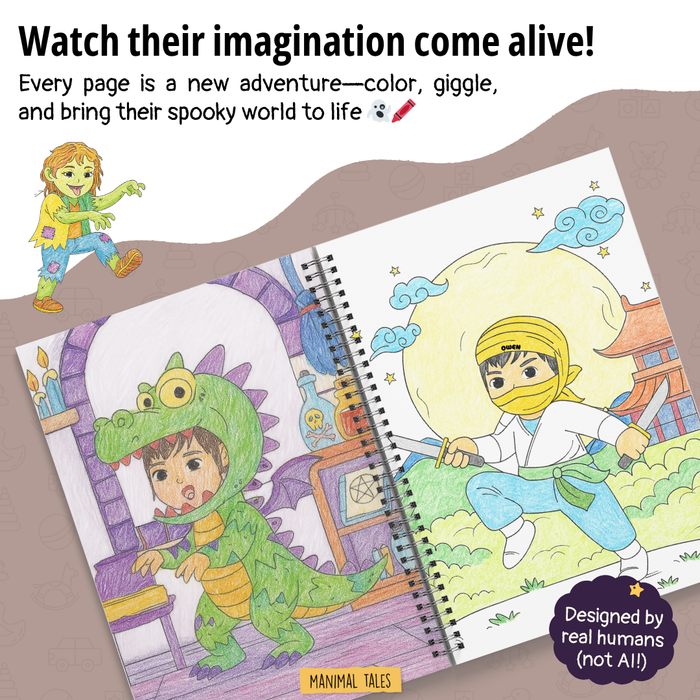 Interior preview 5 from My Super Spooky Coloring Book, a personalized children’s book