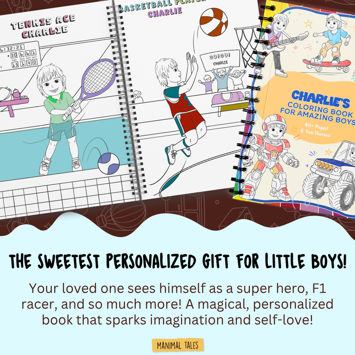 Interior preview 6 from My Coloring Book, Just for Me! (for Amazing Boys!), a personalized children’s book