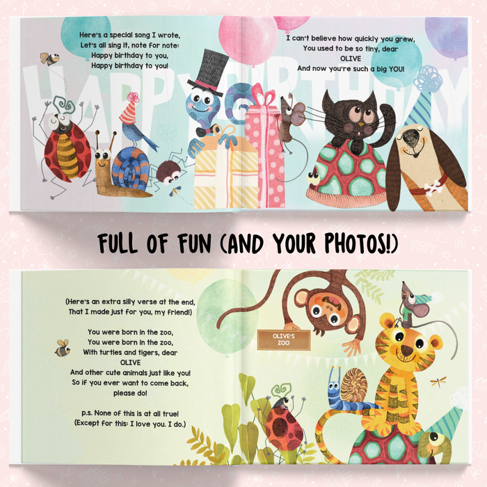 Interior preview 7 from My Happy Birthday *PhotoStory*, a personalized children’s book