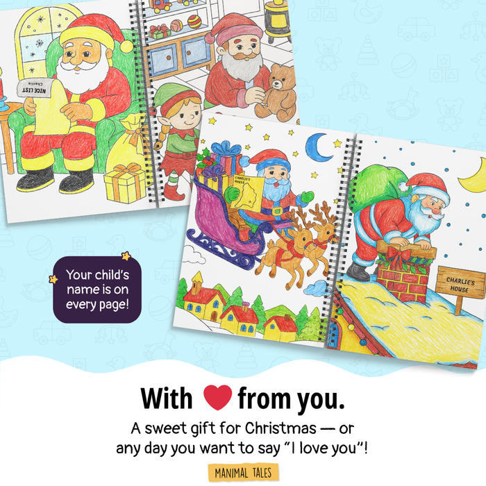 Interior preview 4 from My Christmas Coloring Book, a personalized children’s book