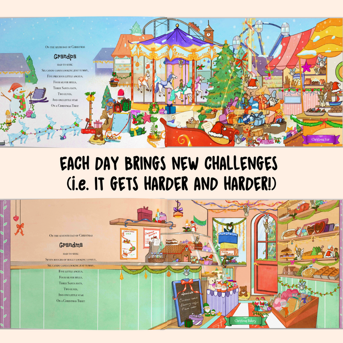 Interior preview 6 from 12 Days of Christmas Seek and Find Family Book, a personalized children’s book