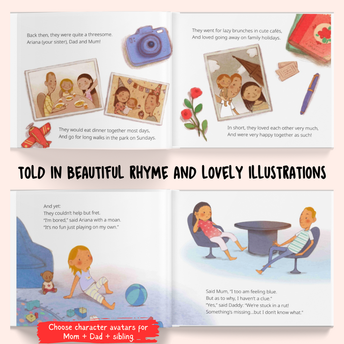 Interior preview 4 from Your Baby's Story: The Sibling Version, a personalized children’s book