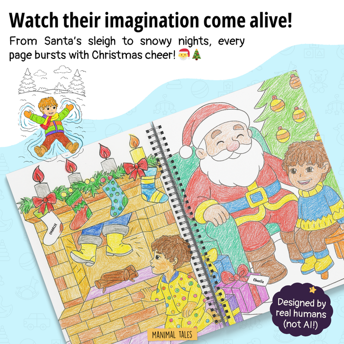 Interior preview 5 from My Christmas Coloring Book, a personalized children’s book