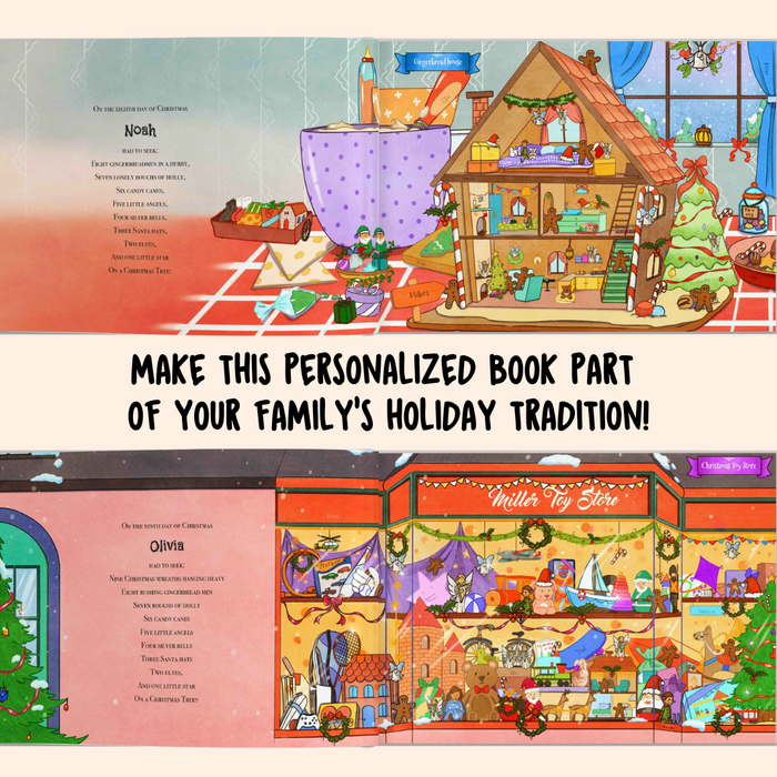 Interior preview 7 from 12 Days of Christmas Seek and Find Family Book, a personalized children’s book
