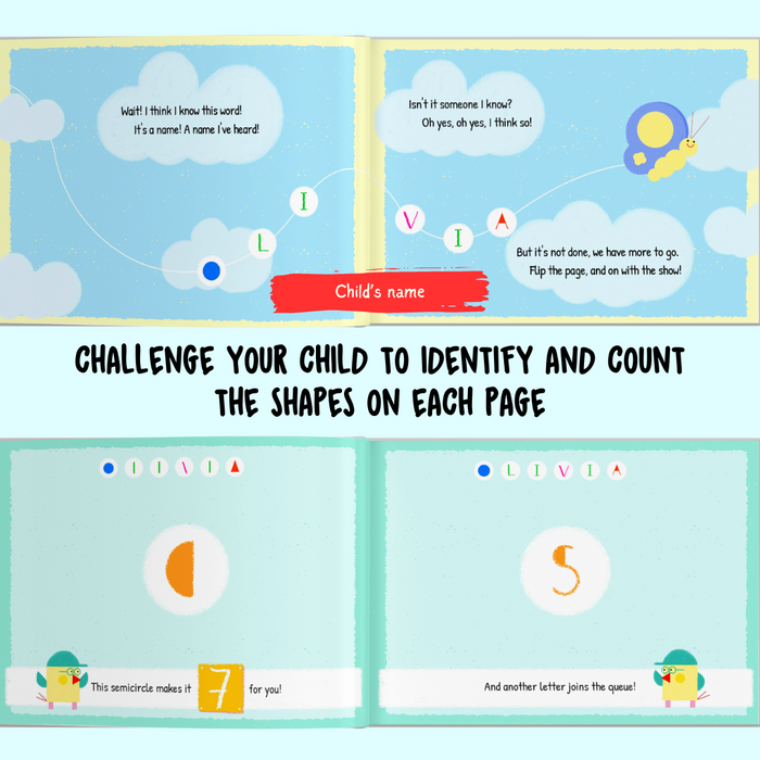 Interior preview 7 from Letters, Numbers & Me, a personalized children’s book