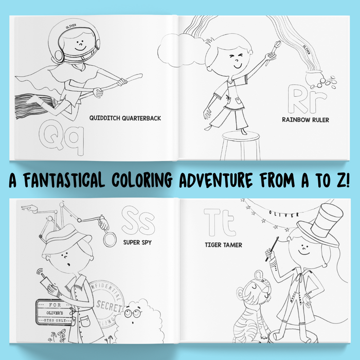 Interior preview 8 from ABC - What Will I Be? (The Coloring Book!), a personalized children’s book