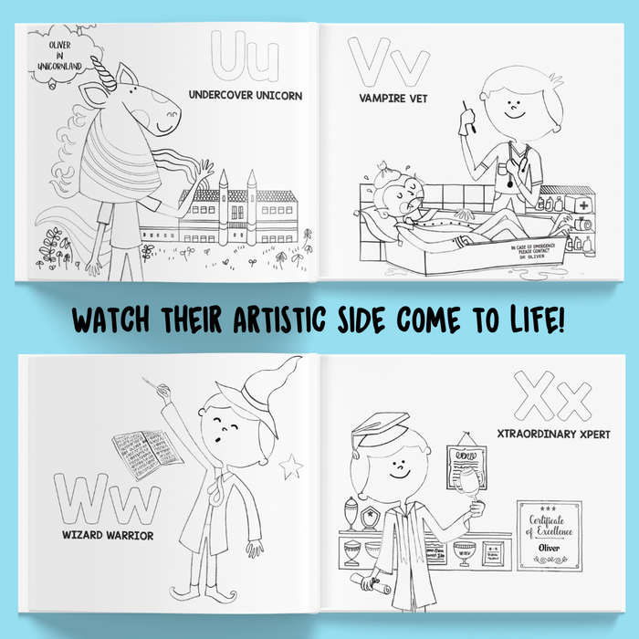 Interior preview 9 from ABC - What Will I Be? (The Coloring Book!), a personalized children’s book