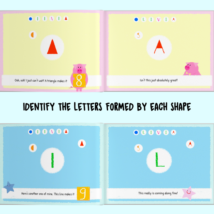 Interior preview 8 from Letters, Numbers & Me, a personalized children’s book