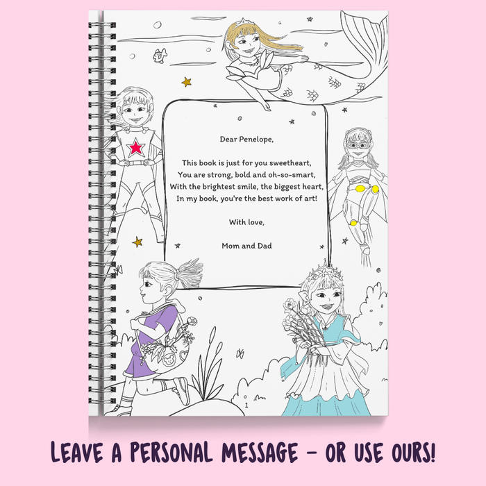 Interior preview 9 from My Coloring Book, Just For Me! (For Girls), a personalized children’s book