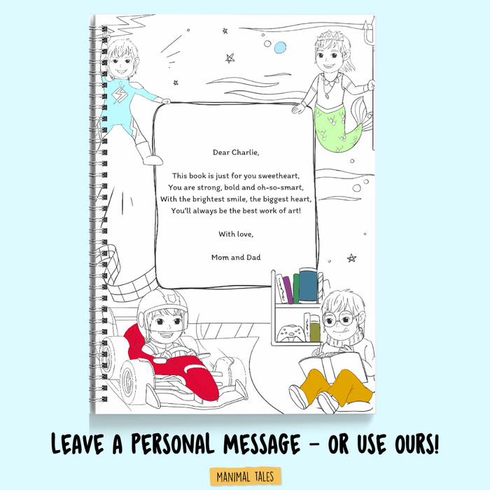 Interior preview 9 from My Coloring Book, Just for Me! (for Amazing Boys!), a personalized children’s book